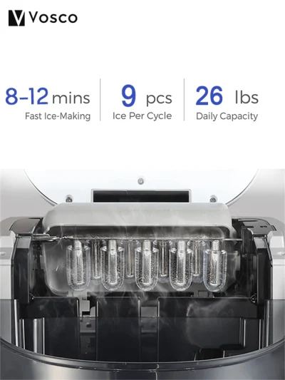 VOSCO VHZB-12C Buz Makinesi Kırmızı 12 Kg