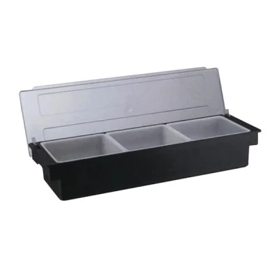 Biradlı Brd-H10311 3 Lü Polikarbon Kapaklı Bar Konteyner 50x16x9 Cm