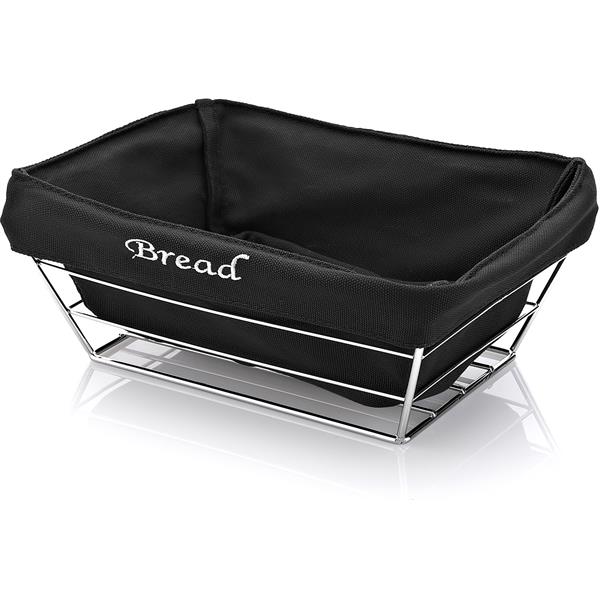 Biradlı Brd-Hw182 Siyah Bezli Dikdörtgen Ekmek Sepeti 22X16X7,5 Cm