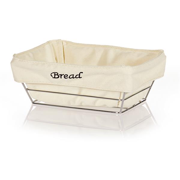 Biradlı Brd-Hw182B Beyaz Bezli Dikdörtgen Ekmek Sepeti 22X16X7,5 Cm