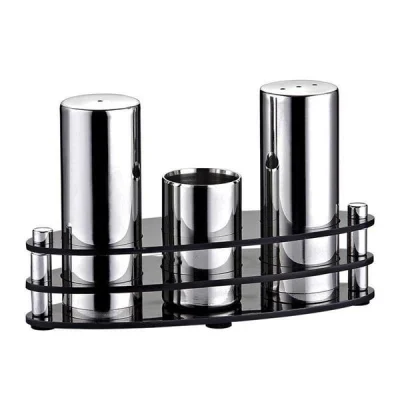 Biradlı Grv-05 3 Lü Elips Pleksi Standlı Tuzluk Takımı Mat