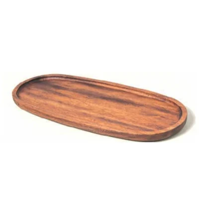 Biradlı Grv-1802 İroko Oval Sunum Tahta 38x16,5 2 Cm