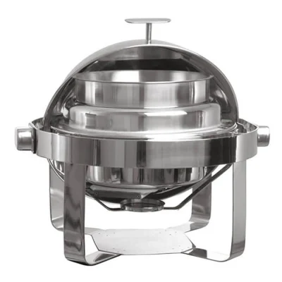 CHAFING DISH KÜRESEL KAP. ÇORBALIK DÜZ AYAK KIZAKLI, E.ISITICI YOK