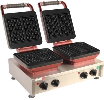Omake Brüksel 4x6 Model Zamanlayıcılı Manuel Çiftli Waffle Makinesi