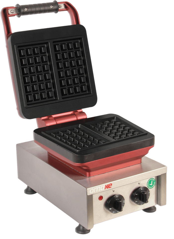 Omake Brüksel 4x6 Model Zamanlayıcılı Manuel Waffle Makinesi