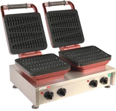 Omake Çubuklu Çam Model Zamanlayıcılı Manuel Çiftli Waffle Makinesi