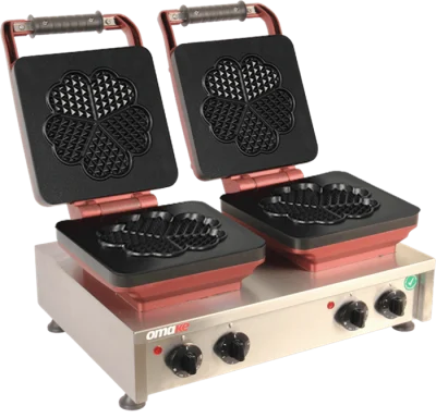 Omake Kalp Ø190 Model Zamanlayıcılı Manuel Çiftli Waffle Makinesi