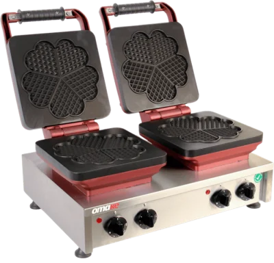 Omake Kalp Ø220 Model Zamanlayıcılı Manuel Çiftli Waffle Makinesi