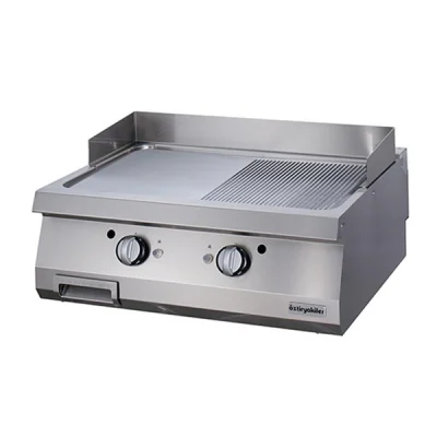 Öztiryakiler 700 Seri Set Üstü Grill Plate Yarı Oluklu Gazlı 80*70*30