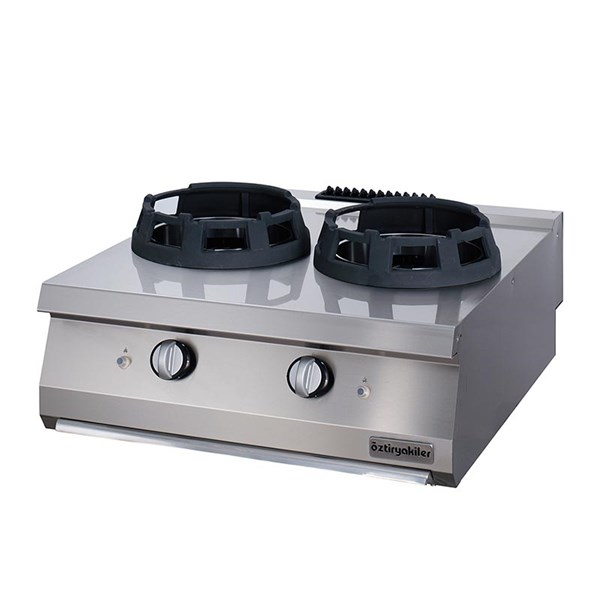 Öztiryakiler 900 Seri Set Üstü Wok Ocak İkili Gazlı 80*90*30-28 Kw