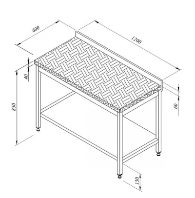 Öztiryakiler Çalalışma Tezgahı Ahşap Tab.Taban Taflı 120*60