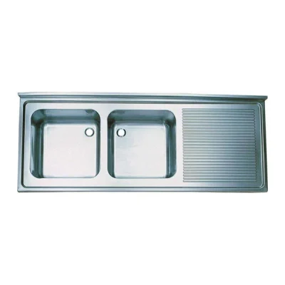 Öztiryakiler Tablalı Evye 140*60 Çift Göz Sağ Damlalıklı 40*40*25 Gözlü 1,00 Mm
