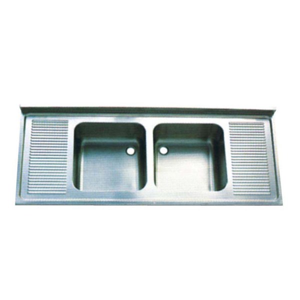Öztiryakiler Tablalı Evye 160*60 Çift Göz Çift Damlalıklı 40*40*25 Gözlü 1,00 Mm