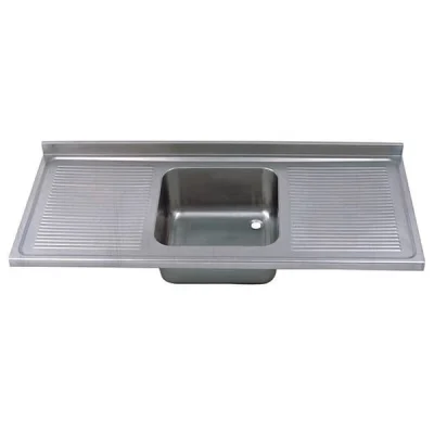 Öztiryakiler Tablalı Evye 160*70 Tek Göz Çift Damlalıklı 50*50*30 Gözlü 1,00 Mm
