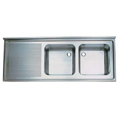 Öztiryakiler Tablalı Evye 210*70 Çift Göz Sol Damlalıklı 60*50*30 Gözlü 1,00 Mm
