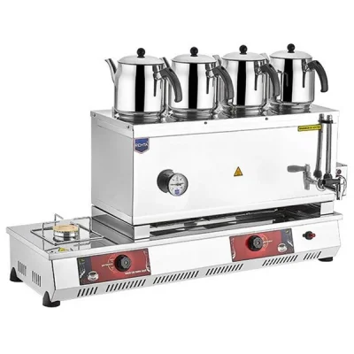 Remta N14(E) 85 Model Dört Demlikli Gazlı + Elektrikli  CE Belgeli 43 lt Çay Ocağı