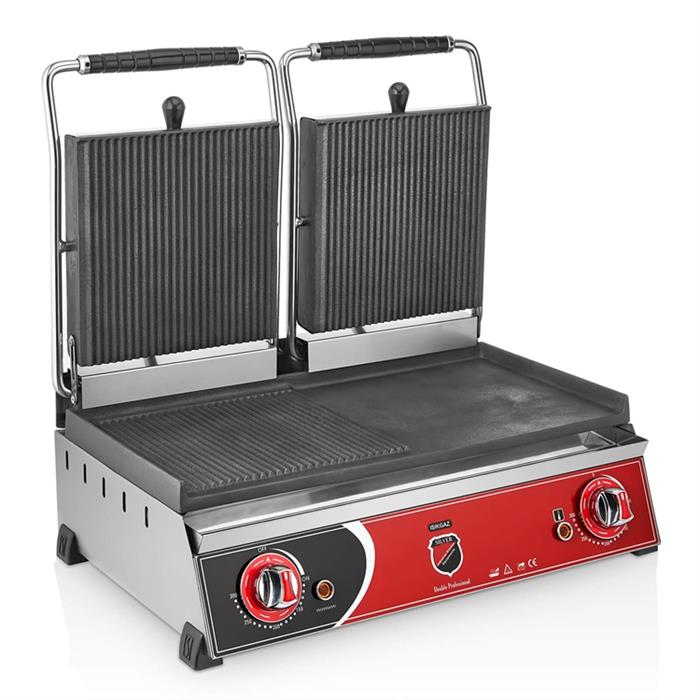 SilverInox 2133 Elektrikli Çift Kapaklı Hamburger Makinesi 20 Dilim