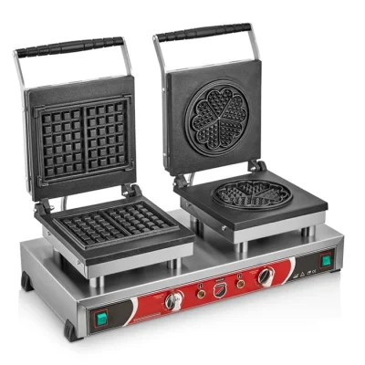 SilverInox 2148-CK Çiftli Çiçek & Kare Waffle Makinesi