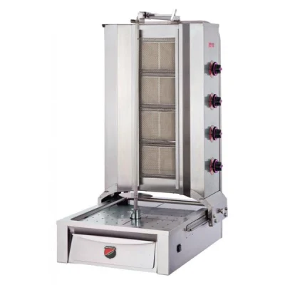 SilverInox 2166-A4 4 Radyanlı Alttan Motorlu Doğal Gazlı ve Lpgli Döner Ocağı