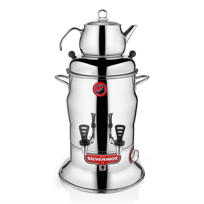 SilverInox 2201 2 Demlikli Çay Semaveri 10 lt