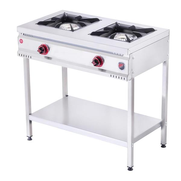 SilverInox TBY-2D 2 Gözlü Doğal Gazlı Taban Raflı Midi Ocak