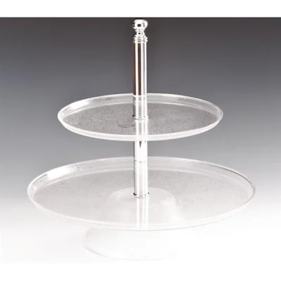 Zicco Zcb 01-P 2 Katlı Polikarbonat Pasta-Meyve Standı 25x35x37 Cm Şeffaf