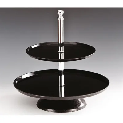 Zicco Zcb 01-P 2 Katlı Polikarbonat Pasta-Meyve Standı 25x35x37 Cm Siyah