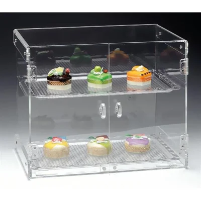 Zicco Zcp 263-2 2 Katlı Kapaklı Polikarbonat Tepsili Teşhir Standı 45x31x37 Cm