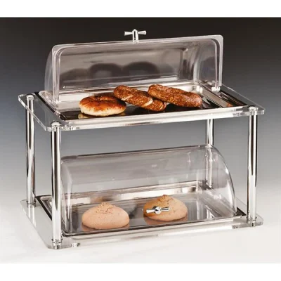 Zicco Zcp 283 2 Katlı Küçük Çelik Tepsili Polikarbonat Roll Top Kapaklı Teşhir 32x52x46 Cm