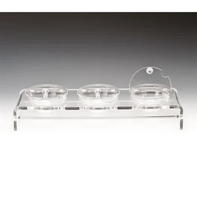 Zicco Zcp 288 3 Lü Cam Kaseli Kapaklı Kalın Akrilik Teşhir Standı 57x19x14 Cm