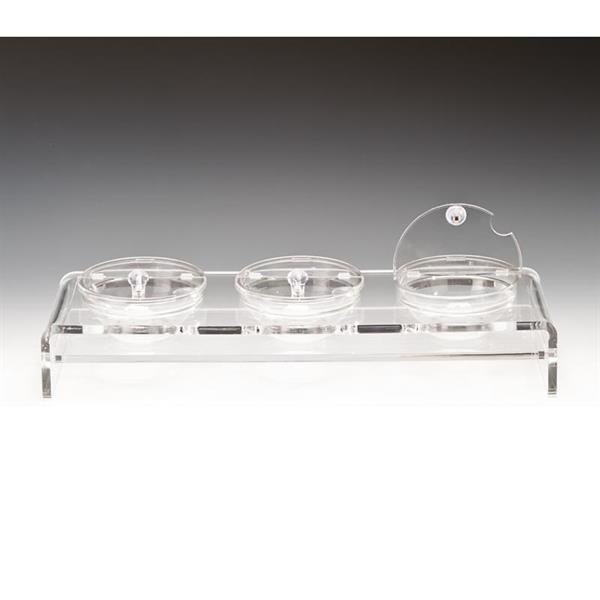 Zicco Zcp 288 3 Lü Cam Kaseli Kapaklı Kalın Akrilik Teşhir Standı 57x19x14 Cm