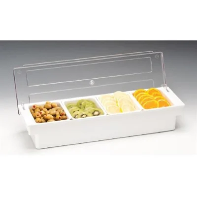 Zicco Zcp 304 4 Lü Polikarbonat Kapaklı Bar Konteyner Beyaz 50x16x9,5 Cm
