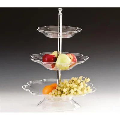 Zicco Zcp 345 3 Katlı Papatya Model Akrilik Stand Şeffaf Ø 25-30-40x55 Cm