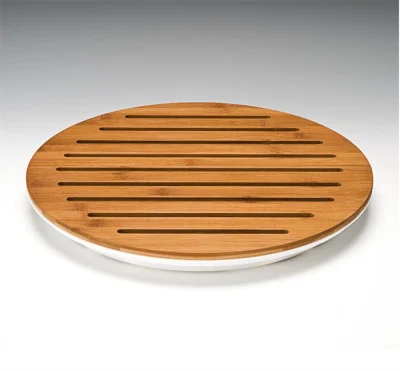 Zicco Zcp 610 Pc Tepsili Ahşap Üstlü Kesme Tahtası-Siyah-Beyaz R-42 Cm