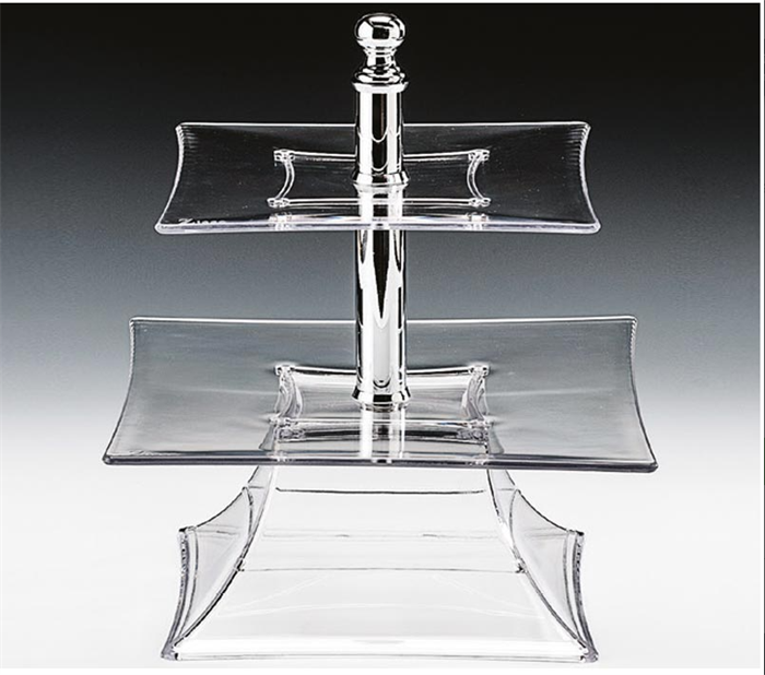 Zicco Zcp 630 Polycarbonat Tepsili 2 Katlı Teşhir Standı(20-25 Cm ) H: 24 Cm
