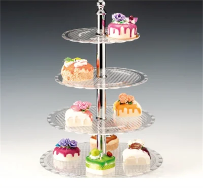 Zicco Zcp 712 4 Katlı Polycarbonat Pasta Standı-Beyaz-Şeffaf R-19-23-27-31 H 42 Cm