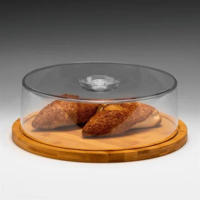 Zicco Zcp 818 Ahşap Altlı Akrilik Kapaklı Fanus Ø33x11 Cm